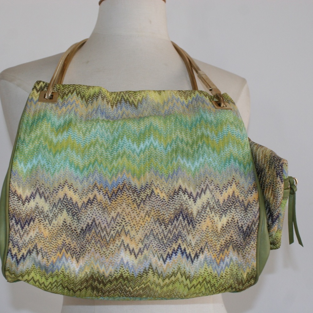 MISSON 100% AUTHENTIC HANDBAG KNIT & LEATHER